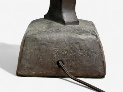 RIMA Rima Mid Century Modern Bronze Sculptural Table Lamps USA 1960s