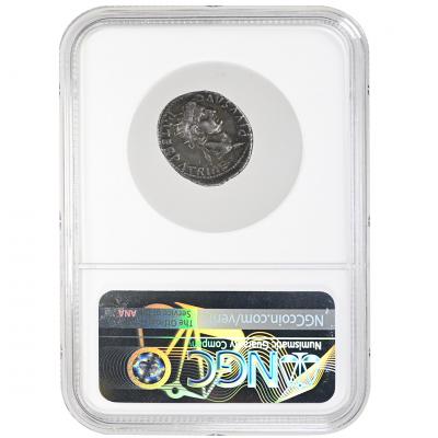 ROMAN EMPIRE Caligula AD 37 41 AR Denarius NGC XF Reverse Divus Augustus Ex Bank