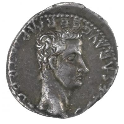 ROMAN EMPIRE Caligula AD 37 41 AR Denarius NGC XF Reverse Divus Augustus Ex Bank