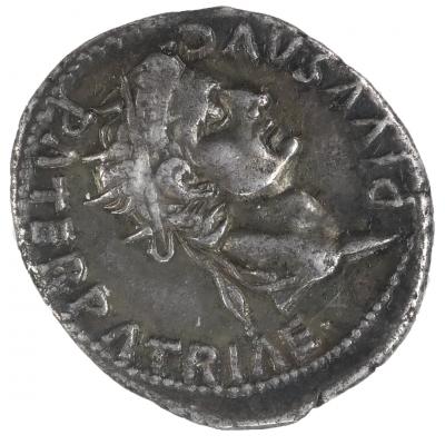 ROMAN EMPIRE Caligula AD 37 41 AR Denarius NGC XF Reverse Divus Augustus Ex Bank