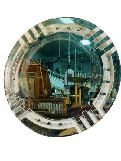 ROUND ART DECO GEOMETRIC DESIGN MIRROR