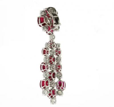 RUBY AND DIAMOND CHANDELIER DROP EARRINGS