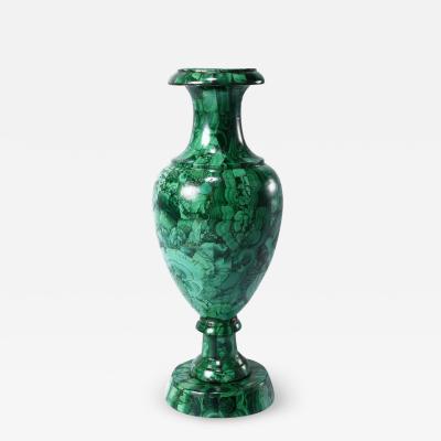 RUSSIAN MALACHITE VENEERED VASE MID 19TH CENTURY