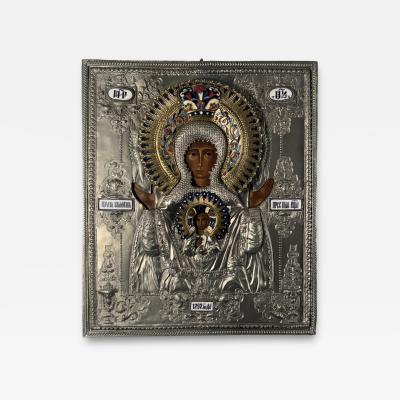 RUSSIAN ORTHODOX ENAMELED METAL ICON