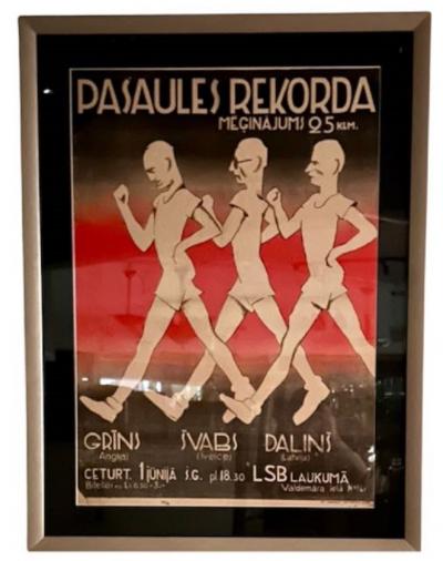 Race Walking 25 KM World Record Attempt Art Deco Poster