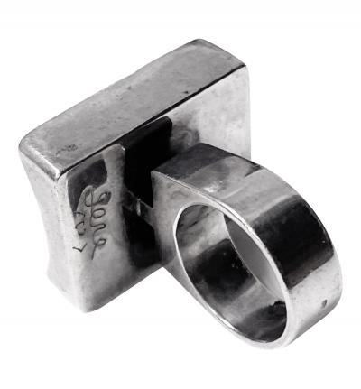 Rachel Gera Rachel Gera abstract brutalist Modernist Sterling Ring Israel C 1975