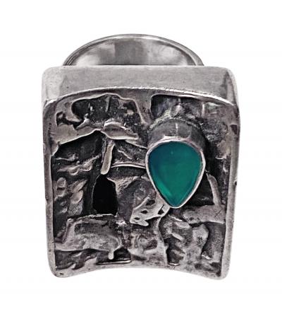 Rachel Gera Rachel Gera abstract brutalist Modernist Sterling Ring Israel C 1975