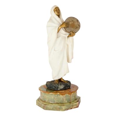 Rachel Hautot Marble and gilt bronze Orientalist sculpture by Hautot