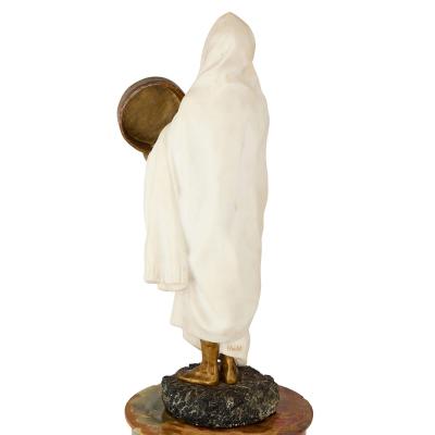 Rachel Hautot Marble and gilt bronze Orientalist sculpture by Hautot