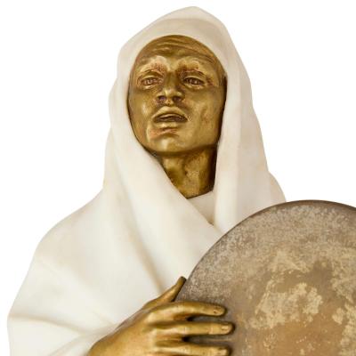 Rachel Hautot Marble and gilt bronze Orientalist sculpture by Hautot