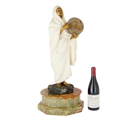Rachel Hautot Marble and gilt bronze Orientalist sculpture by Hautot