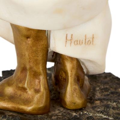 Rachel Hautot Marble and gilt bronze Orientalist sculpture by Hautot