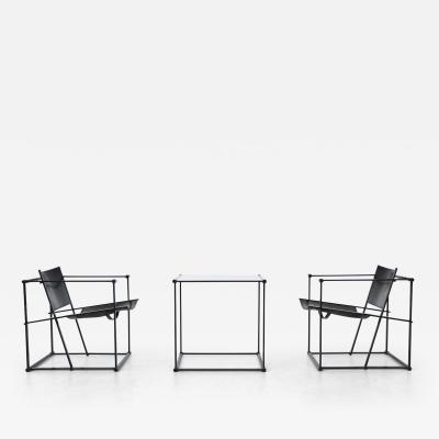 Radboud Van Beekum Radboud van Beekum model FM61 cubic lounge chairs set Pastoe Netherlands 1980