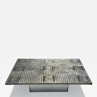 Raf Verjans Brutalist Mosaic Aluminum Coffee Table