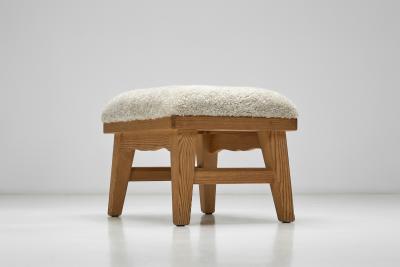 Ragnvald Krogen s Pair of Stools by Krogen s with Sheepskin Seats Norway 20th Century