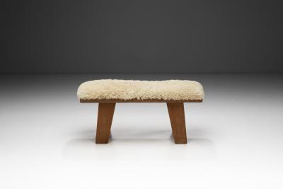 Ragnvald Krogen s Pinewood Bench with Upholstered Seat by Krogen s Norway 1960s