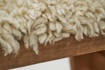 Ragnvald Krogen s Pinewood Bench with Upholstered Seat by Krogen s Norway 1960s