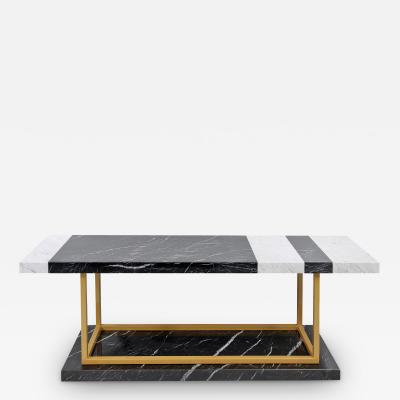 Railis Kotlevs Contemporary Demeter Bench in Black and White Marble