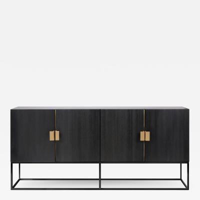 Railis Kotlevs Contemporary Norse Sideboard in Black Ash Brass by Railis Design