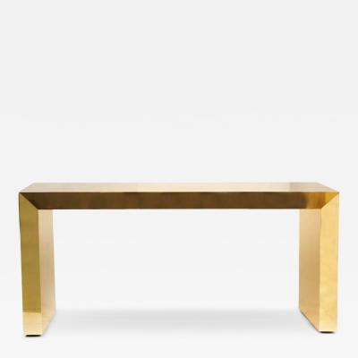 Railis Kotlevs Large bespoke gold console table by Railis Kotlevs