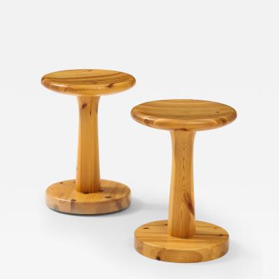 Rainer Daumiller Two Rainer Daumiller Pine Stools Circa 1970s