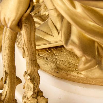 Raingo Fr res Grand ormolu and marble clock set by Raingo Fr res and Salmson