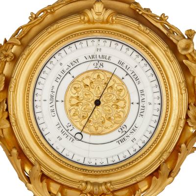Raingo Fr res Napoleon III period gilt bronze clock and barometer attributed to Raingo Fr res