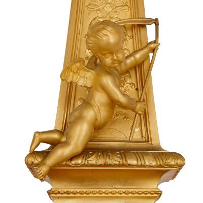 Raingo Fr res Napoleon III period gilt bronze clock and barometer attributed to Raingo Fr res