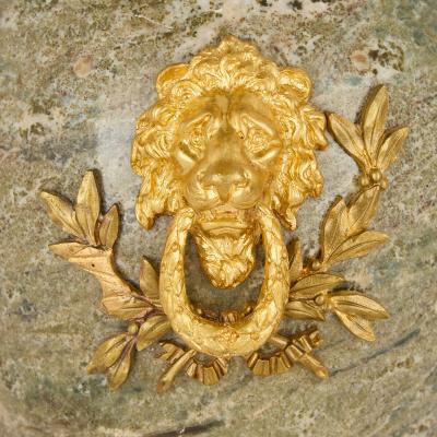 Raingo Fr res Pair of Empire style marble and ormolu vases by Raingo