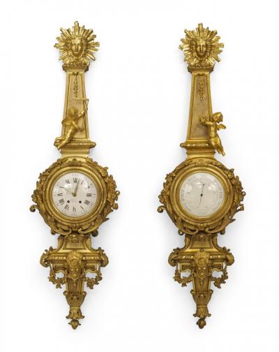Raingo Fr res Pair of Louis XVI Ormulu Wall Clocks Barometers