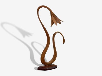 Raka Studio Contemporary Organic Modern Flower Table Lamp Bentwood 21st C 