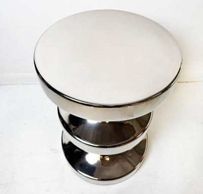 Ralph Pucci Ralph Pucci International India Mahdavi Bishop Stool Side Table in Silver