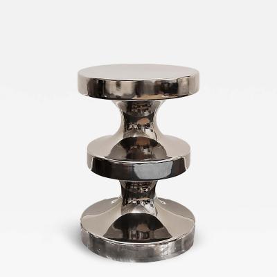 Ralph Pucci Ralph Pucci International India Mahdavi Bishop Stool Side Table in Silver