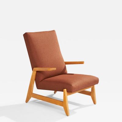 Ralph Rapson Lounge Chair with Wood and Fabric USA 1948