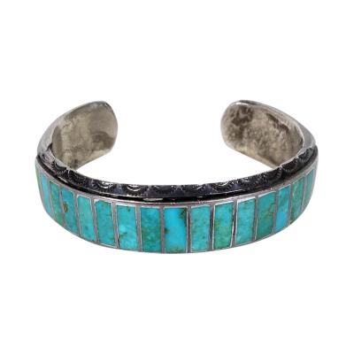 Ralph Tawangyaouma Hopi channel inlay bracelet by Ralph Tawangyaouma