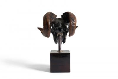 Rams Skull Silver Plated