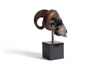 Rams Skull Silver Plated