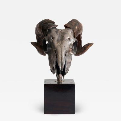 Rams Skull Silver Plated