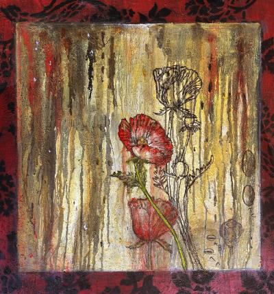 Rana Rochat Large Encaustic Abstract Expressionist Painting by Rana Rochat 2000