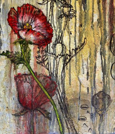 Rana Rochat Large Encaustic Abstract Expressionist Painting by Rana Rochat 2000