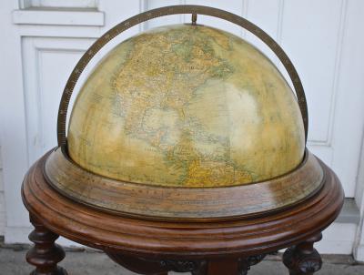 Rand McNally Terrestrial Globe on Mahogany Base