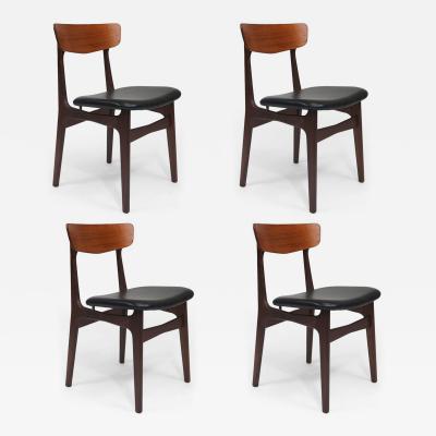 Randers M belfabrik Restored Set of Four Schionning Elgaard for Randers Mid century Danish Teak