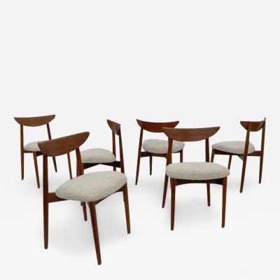 Randers M belfabrik Set of 6 Teak Boucle Dining Chairs by Harry stergaard for Randers M belfabrik