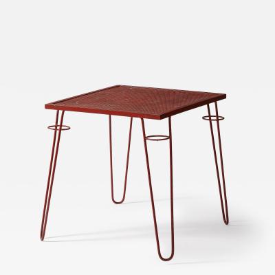 Raoul Guys Perforated Lacquered Steel Cafe Games Table by Raoul Guys France c 1960