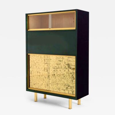 Raphael D corateur Rapha l Raffel 1912 2000 Green Lacquer Bar Cabinet circa 1950