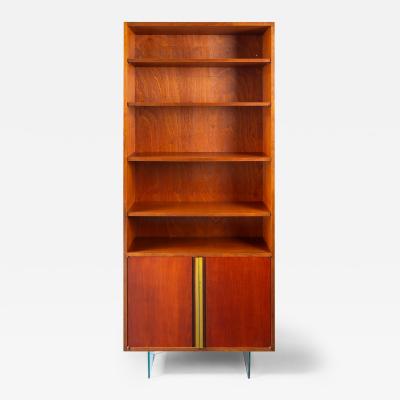 Raphael D corateur Raphael D corateur bookcase in wood brass and glass France 1970s