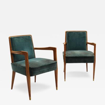Raphael Raffel Pair of Fine French 1950s Armchairs by Raphael