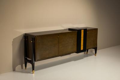 Raphael Raffel Rapha l Raffel Sideboard in Green and Black Beka Lacquer and Gold Leaf France