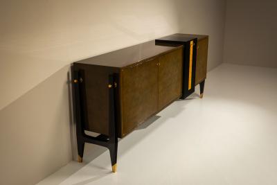 Raphael Raffel Rapha l Raffel Sideboard in Green and Black Beka Lacquer and Gold Leaf France