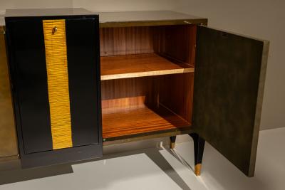 Raphael Raffel Rapha l Raffel Sideboard in Green and Black Beka Lacquer and Gold Leaf France